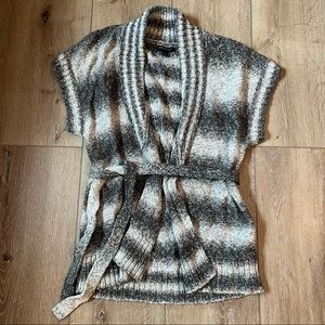 BANANA REPUBLIC Women's Woven Short Sleeve Sweater Tie Wrap - Size Small